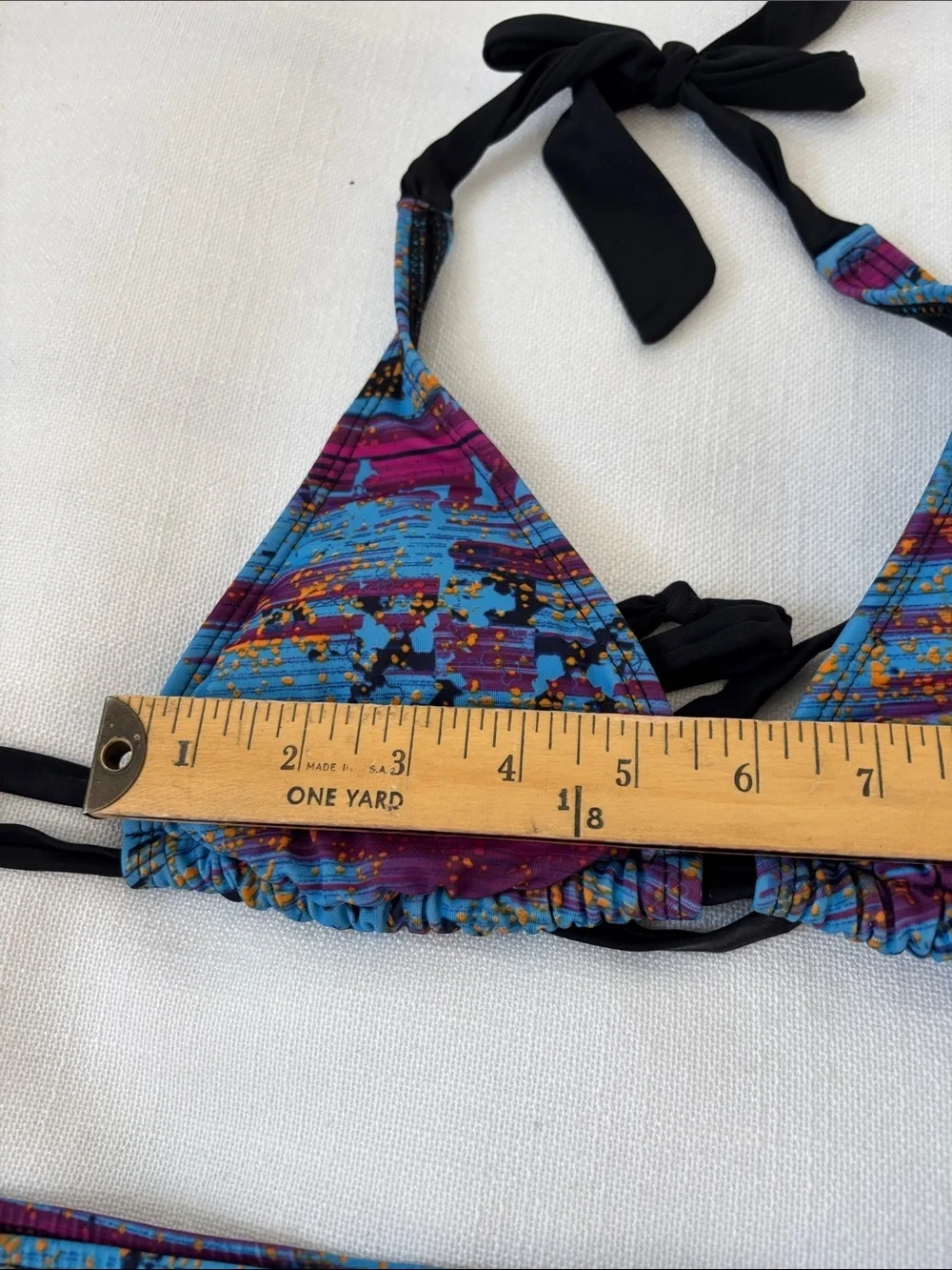 Oakley Blue & Purple Abstract Printed Bikini Set with Black Trim -416sku